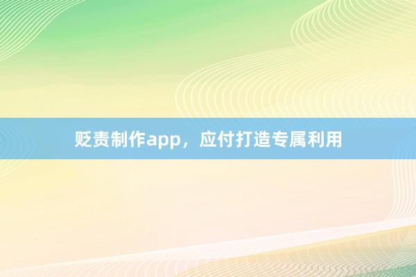 贬责制作app，应付打造专属利用