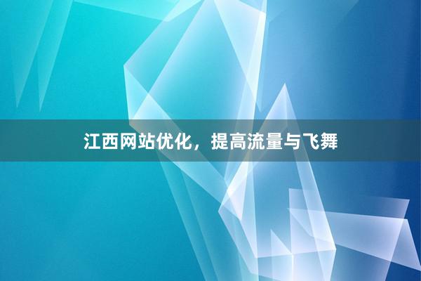 江西网站优化，提高流量与飞舞